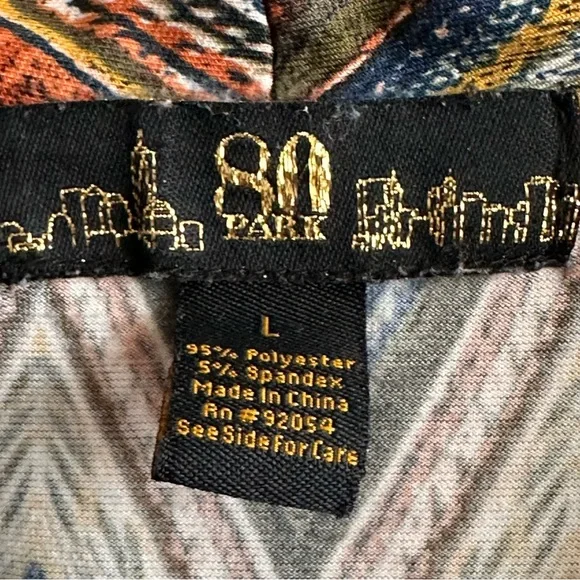 80 Park Zigzag Patterned Boho Sleeveless Blouse Women’s Size Large - Picture 4 of 4